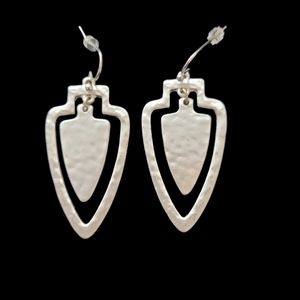 Arrowhead earrings, Dangling Small Arrowhead inside larger Arrowhead frame